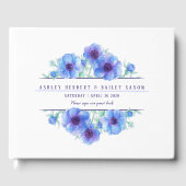 Blue anemone waterverf bruiloft gastenboek (Voorkant)