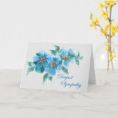 Blue Anemones Sympathy Card – Waterverf Kaart (Gele Bloem)