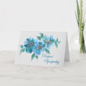 Blue Anemones Sympathy Card – Waterverf Kaart (Voorkant)