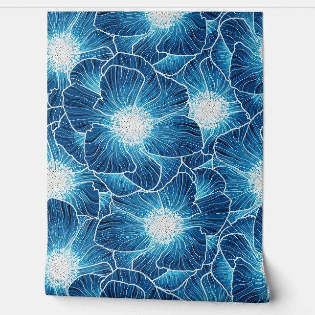 Blue Anemones Wildflower G605 Behang (Afrollen)