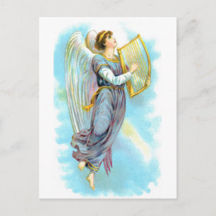 Blue Angel en Harp Briefkaart