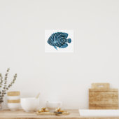 Blue Angel Fish Coastal Wall Art Decor Poster (Keuken)