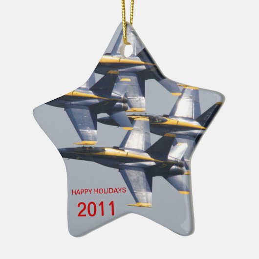 Blue Angel Holiday Ornaments van Todd Wakefield Keramisch Ornament (Links)