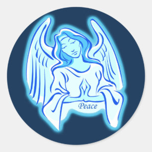 Blue Angel of Peace Stickers