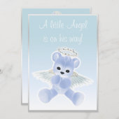 Blue Angel Teddy Bear Baby shower Kaart (Voorkant / Achterkant)