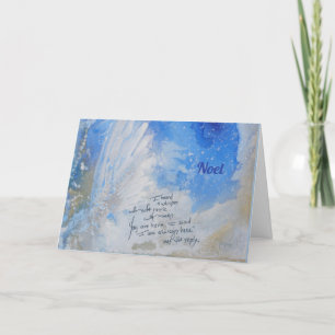 Blue Angel vleugels, zacht cadeau waterverf Feestdagen Kaart