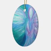 Blue Angel Whimsical Healing Art Keramisch Ornament (Links)