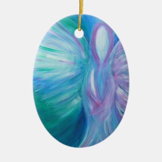Blue Angel Whimsical Healing Art Keramisch Ornament (Voorkant)