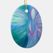 Blue Angel Whimsical Healing Art Keramisch Ornament (Achterkant)