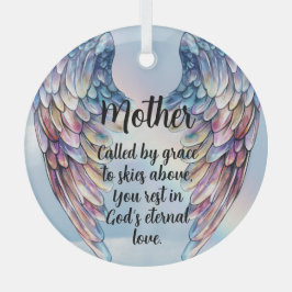 Blue Angel Wings Memorial Design Glas Ornament