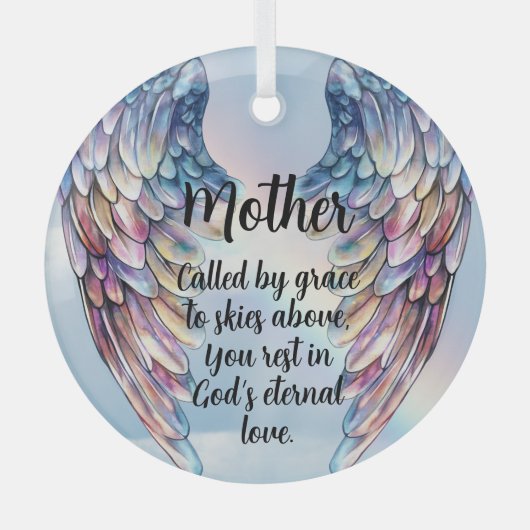 Blue Angel Wings Memorial Design Glas Ornament (Voorkant)