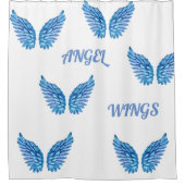 Blue Angel Wings-ontwerp Douchegordijn (Voorkant)