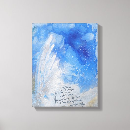 Blue Angel wings, zacht cadeau waterverf Canvas (Voorkant)