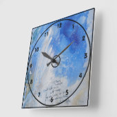 Blue Angel wings, zacht cadeau waterverf Canvas Vierkante Klok (Hoek)