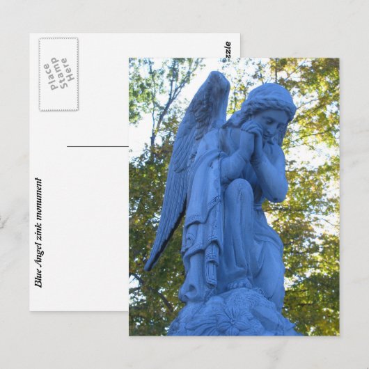 Blue Angel Zink Statue briefkaart (Voorkant / Achterkant)