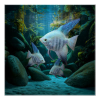 Blue Angelfish Onderwater Aquarium Fish Tank Lover