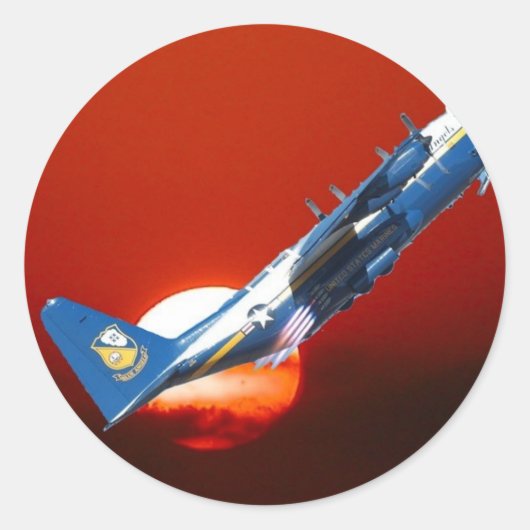 Blue Angels C-130 JATO opstijgen Ronde Sticker (Voorkant)