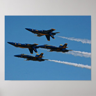 Blue Angels Four Ship Formation Poster