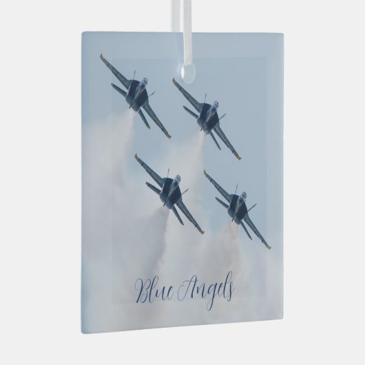 Blue Angels Glass Ornament (Voorkant Rechts)