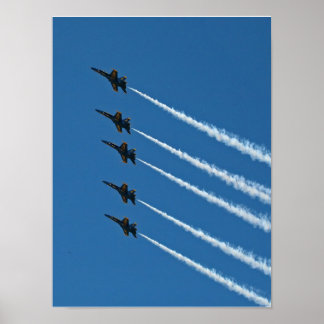 Blue Angels Line Aborst Formation Poster