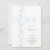 blue angels pattern Holy Cross Baptism Kaart (Voorkant)