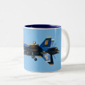 Blue Angels Solo's - The Fortus Tweekleurige Koffiemok (Voorkant rechts)