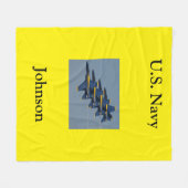 Blue Angels vliegend in formatie US Fleece Blanket Deken (Voorkant (Horizontaal))
