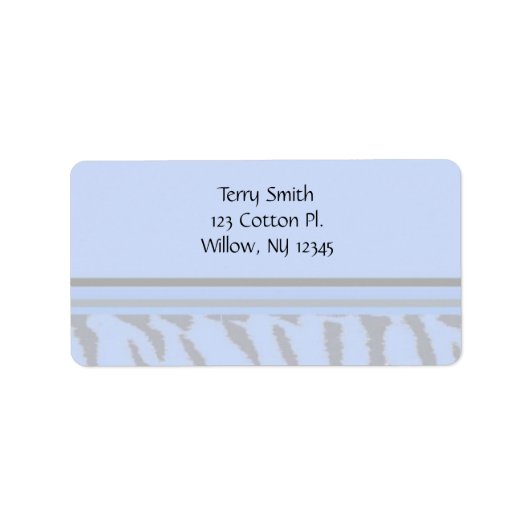 Blue Animal Fur Pattern Etiket (Voorkant)