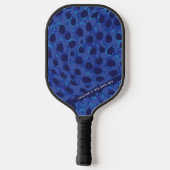Blue Animal Leopard Print Designer op maat Pickleball Paddle (Achterkant)