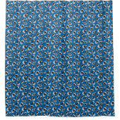 Blue Animal Print Patroon Douchegordijn (Voorkant)