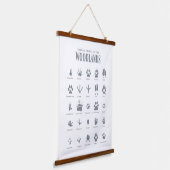 Blue Animal Tracks Woodland Nursery Decor Hangend Wandkleed (Gebogen)