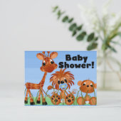 Blue Animals Baby shower Kaarten en Briefkaarten (Staand voorkant)