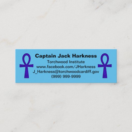 Blue Ankh Profile Card Mini Visitekaartje (Voorkant)