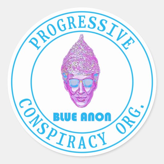 Blue Anon Ronde Sticker (Voorkant)