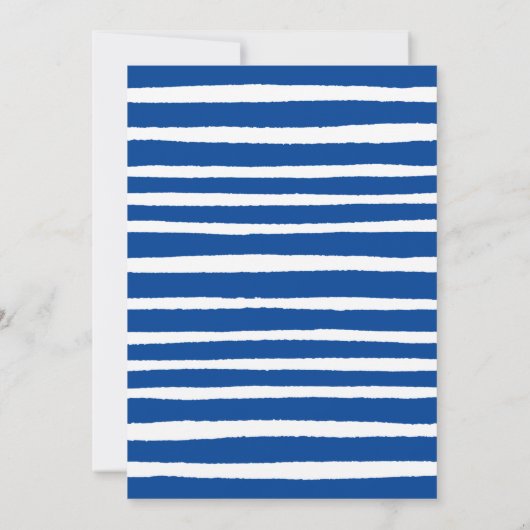 Blue Any Age Monogram Birthday Uitnodiging (Achterkant)