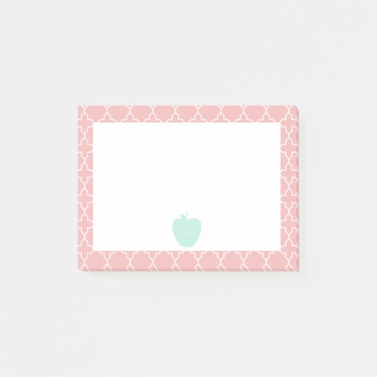 Blue Apple Coral Quatrefoil leraar Post-it® Notes (Voorkant)
