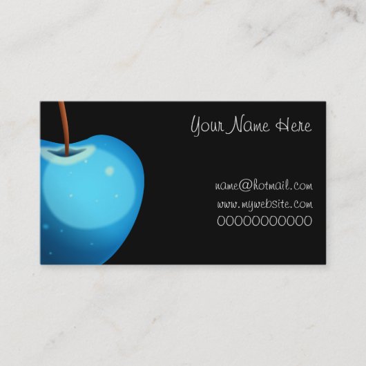 Blue Apple, Jouw naam here, name@hotmail.comwww... Visitekaartje (Voorkant)