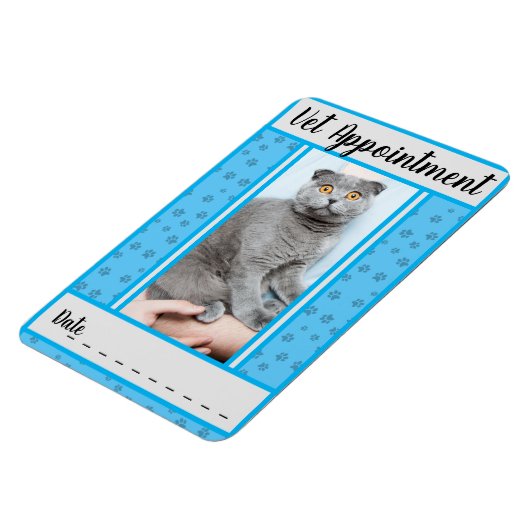 Blue Appointment Card van de lokale Vet Magneet (Linkerzijde)