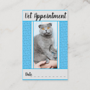 Blue Appointment Card van de lokale Vet Visitekaartje