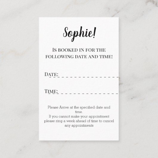 Blue Appointment Card van de lokale Vet Visitekaartje (Achterkant)