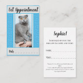 Blue Appointment Card van de lokale Vet Visitekaartje (Voorkant / Achterkant)