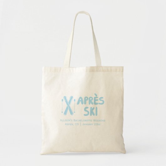 Blue Apres Ski Bachelorette Party Canvas tas (Voorkant)