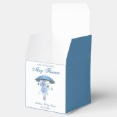 Blue April Showers brengen May Flower Baby shower Bedankdoosjes (Geopend)