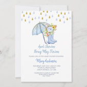 Blue April Showers brengen May Flowers Baby shower Kaart (Voorkant)