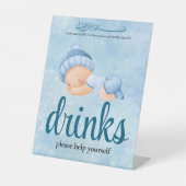 Blue Aqeeqah Baby boy drinks Sign Reclamebord Met Voetstuk (Voorkant)
