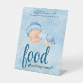 Blue Aqeeqah Baby boy Food Sign Reclamebord Met Voetstuk (Voorkant)