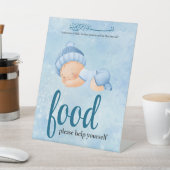 Blue Aqeeqah Baby boy Food Sign Reclamebord Met Voetstuk (Insitu)