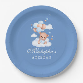 Blue Aqiqah Baby Boy Paper Plates Papieren Bordje