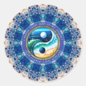 Blue Aqua Balance Rise Journey Change Affirmation Ronde Sticker (Voorkant)