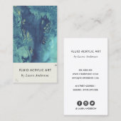 BLUE AQUA BLAUWGROEN FLUID ACRYLIC RESIN ART ARTIS VISITEKAARTJE (Voorkant / Achterkant)